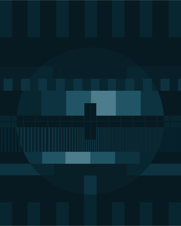 Testbeeld donkerblauw I